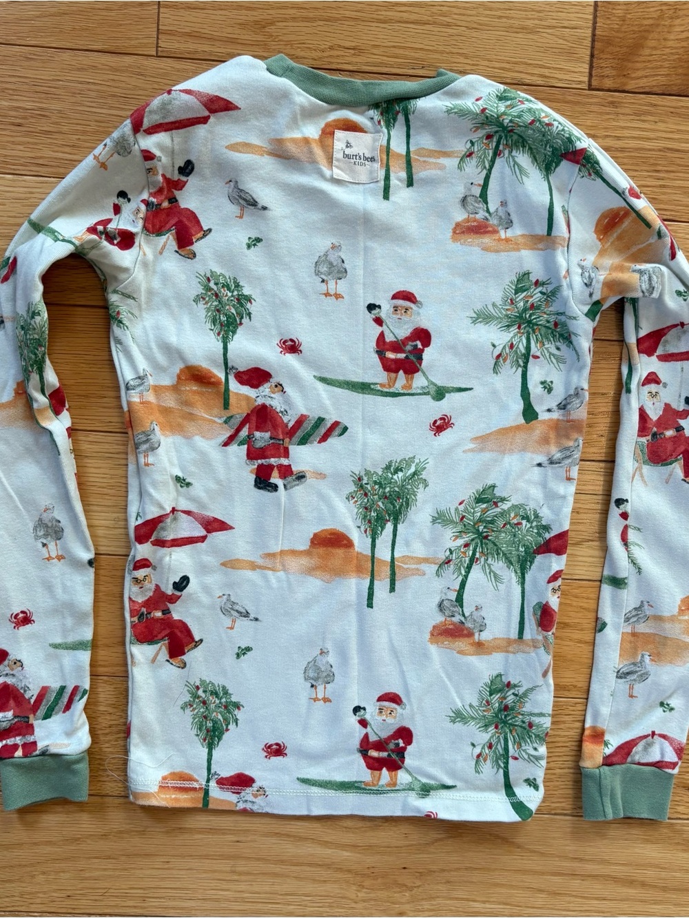 Burt's Bees 2-Piece Pajama Set Unisex Kids 10Y Christmas Santa Holiday - Picture 3 of 7
